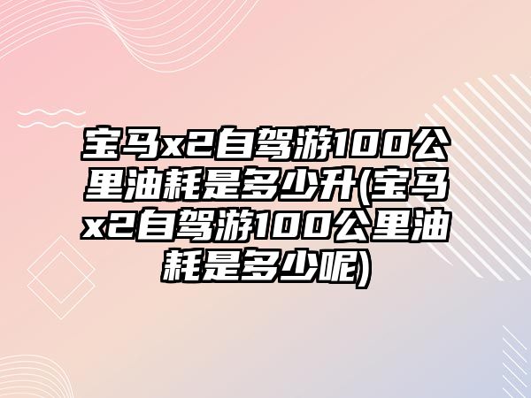 寶馬x2自駕游100公里油耗是多少升(寶馬x2自駕游100公里油耗是多少呢)