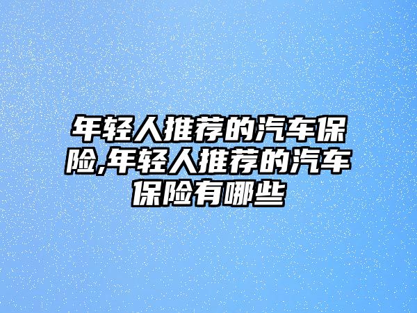 年輕人推薦的汽車保險(xiǎn),年輕人推薦的汽車保險(xiǎn)有哪些