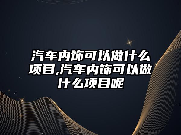 汽車內(nèi)飾可以做什么項目,汽車內(nèi)飾可以做什么項目呢